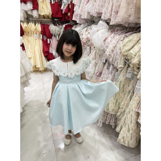 صورة فستان بناتي دلعة ورود لونين - 927